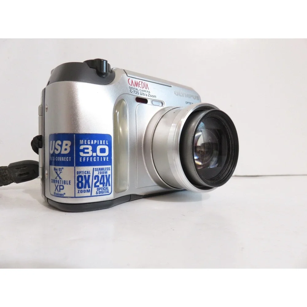 Olympus CAMEDIA C725 Ultra‎ Zoom Digital Camera Silver 3MP 8x Optical Zoom